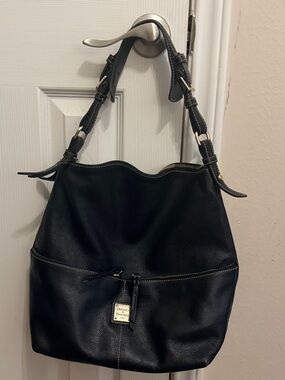 Dooney & Bourke Black Pebble Leather Hobo XL Shoulder Bag